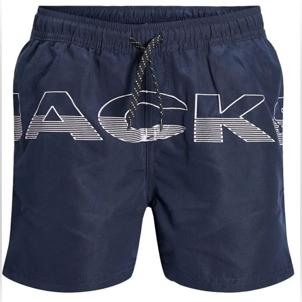 NWT Jacks & Jones Men’s Beach Pack Blue Athletic Shorts Beach Towel Backpack - M